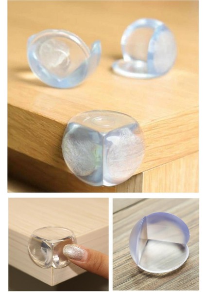 Yuvarlak Masa Kenar ve Köşe Koruyucu 4'lü Çocuk Emniyet Seti