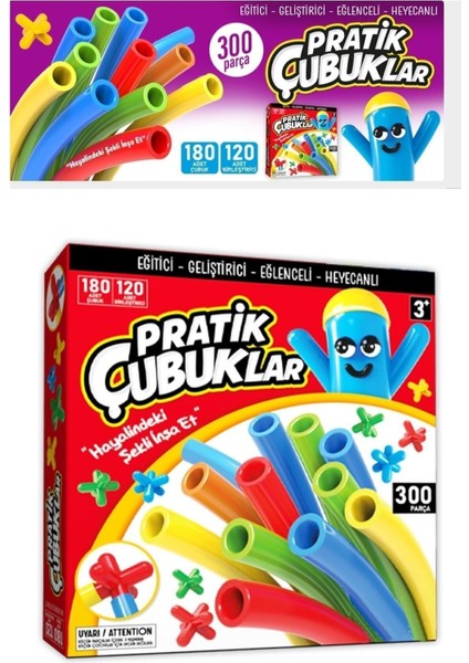 3 Yaş Üstü Çocuklar Için Eğitici 300 Parça Bambu Pratik Çubuklar