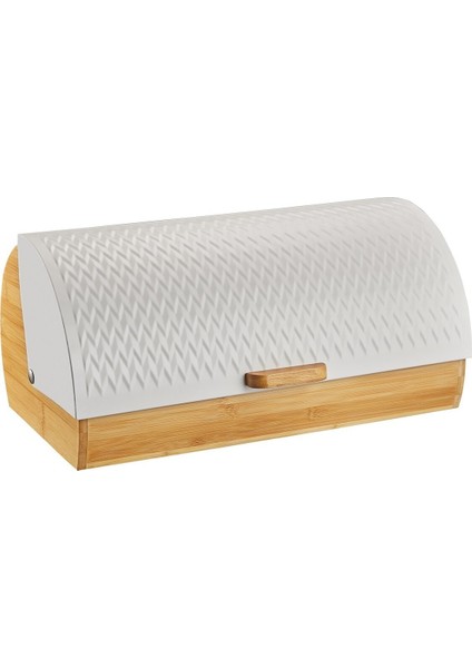 Beyaz Bambulu Zıgzag Lüx Ekmek Dolabı