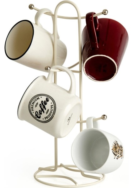 Lüx Kupa ve Fincan Askısı - Beyaz