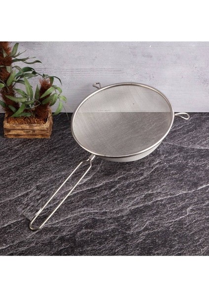25CM Çelik Süzgeç Çelik Saplı Pratik Kullanışlı