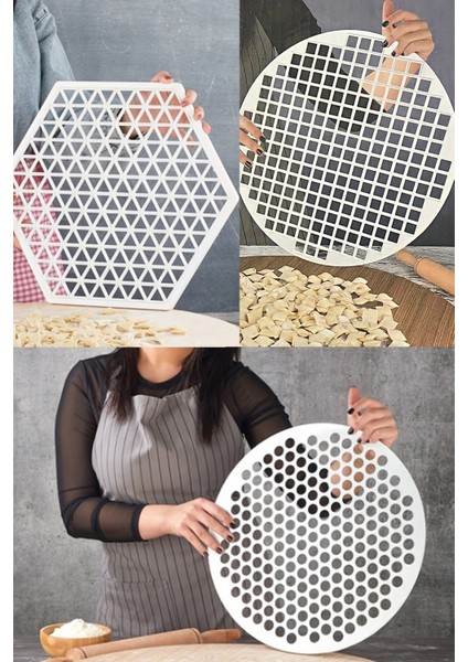 Yuvarlak ,üçgen ve Kare Mantı Kalıbı Hamur Kesme Aparatı Xl 3'lü Set