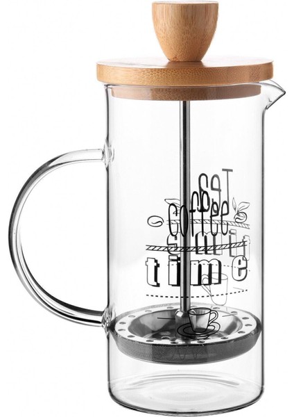 Borikat Cam Lüx 350ML Bambu Kapaklı French Press