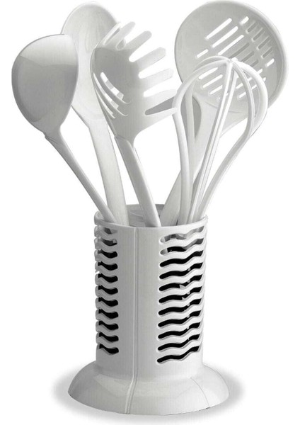 6 Parça Lüx Melamin Kepçe Takımı Beyaz SHF250