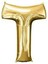 16" Inç 40 cm Folyo Balon Gold Renk '' T '' Harfi 1