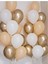 Pastel Ten Beyaz ve Krom Gold Balon ve Balon Zinciri 30 Adet + Rafya Şerit 1