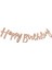Happy Bırthday Kaligrafi Banner Yazı Rose Gold Metalik 1