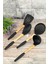 Shop 4 Parça Siyah Bambu Saplı Silikon Mutfak Servis Spatula Kaşık Kevgir Kepçe Seti 1