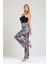 Geniş Paçalı Leopar Desenli Payet Pantolon | PNT32440 Siyah Beyaz Leopar 3