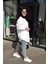 %100 Pamuk Beyaz Renk Kolları Düğme Detay Oversize Gömlek Tunik 1
