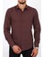Slim Fit Bordo Renk Erkek Gömlek 1