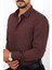 Slim Fit Bordo Renk Erkek Gömlek 5