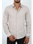 Slim Fit Krem Renk Erkek Gömlek 1