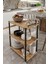 Kahve Modern Dekoratif Mdf Ahşap Servis Sunum Arabası 3 Raflı Servant 1