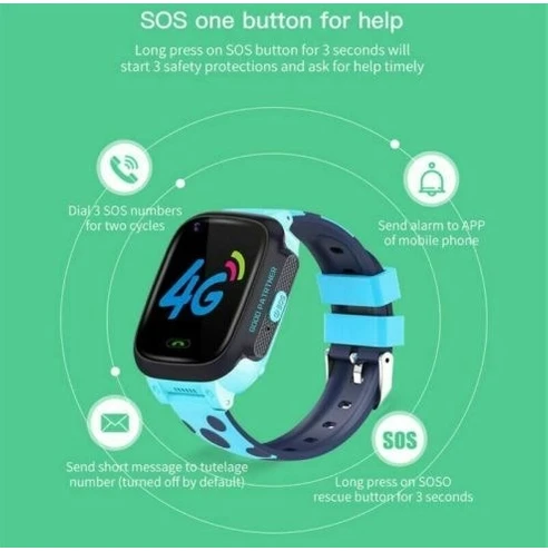 Resim Kallow Z95 Görüntülü Görüşme Özellikli Sim Kartlı Akıllı Çocuk Saati Wifi Gps Konum 