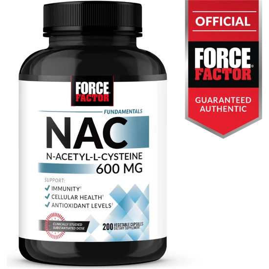 Force Factor N-Acetyl-L-Cysteine Nac 600 Mg Immune Health Support 200 Kapsul Abs