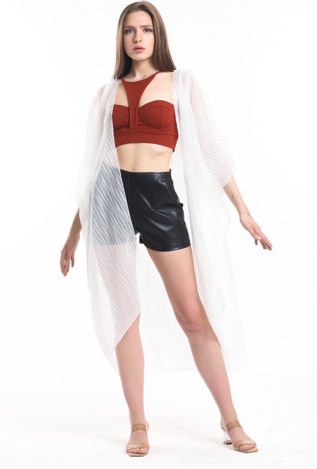 Sense Şifon Plaj Kimono | ELB33597 Ekru Kırinkıl görsel 7