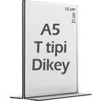 A5 T-Tipi Dikey 15x21 cm Şeffaf Föylük Pleksi Fiyatlık Menü Broşürlük Etiketlik Kafe Restorant Beyaz eşya mobilya mağazaları için sunum sehpası