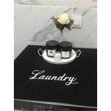 Vegüba Laundry Baskılı Çamaşır Makine Örtüsü Siyah Örtü