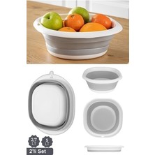 2'li Set Katlanır Badya Leğen Katlanabilir Badya Set 2,7 Lt - 5 Lt