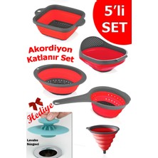 5 Parça Katlanabilir Çok Amaçlı Mutfak Çeyiz Setikırmızı
