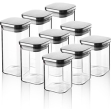 9 Adet Lüx Metal Kapaklı Saklama Takımı