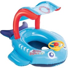 Bestway Oturaklı Gölgelikli Kornalı Şişme Çocuk Botu 81*66 cm Renk:pembe ve Mavi