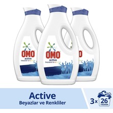 Omo Sıvı Çamaşır Deterjanı Active Beyazlar ve Renkliler İçin 3 x 1,69 lt