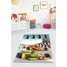 Viyana Home Dijital Baskılı Kaymaz Taban Yıkanabilir Modern Arabalı Çocuk Odası Halısı VHÇ-HP-693