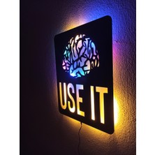 Alda Use It Beyin LED Işıklı Duvar Tablosu