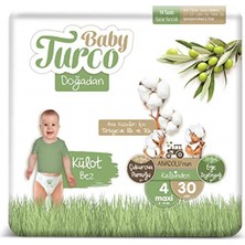 Baby Turco Doğadan Külot Bez 4 Beden 8-18 kg 30'lu