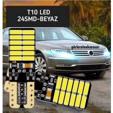 Gürler Oto Kılıf ve Aksesuar 5 Adet Canbuslı T10 LED 12V Park Ledi Plaka Tavan Ledi 24SMD