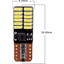 Asegaraj 2 Adet T10 Plaka Ledi Dipsiz Soket 24SMD LED Beyaz Araç Ampulü