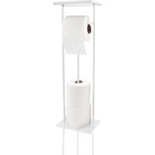The Mia Tepsili Tuvalet Kağıdı Standı - Beyaz- 54X15X12 cm