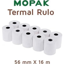 Mopak 56 mm x 16 mt Termal Pos Yazarkasa Kağıdı 10 Paket 100 Rulo