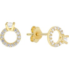 Altın Sepeti Altın Tektaş Yüzük Figürlü Küpe