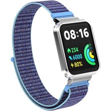 Case 4U Xiaomi Redmi Watch 2 Lite Hasır Kordon Kayış KRD-61 NO13 Turkuaz - Lacivert