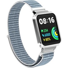 Case 4U Xiaomi Redmi Watch 2 Lite Hasır Kordon Kayış KRD-61 NO11 Alice Mavi