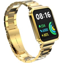 Case 4U Xiaomi Redmi Watch 2 Lite Metal Katlamalı Kordon Kayış KRD-60 Altın