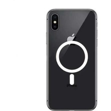 Case 4U iPhone Xs Max Kılıf Tacsafe Magsafe Wireless Kablosuz Şarj Destekli Şeffaf Darbe Emici Tacsafe Kapak