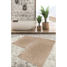 Viyana Home Dijital Baskılı Kaymaz Tabanlı Yıkanabilir 2'li Set Banya Halısı Klozet Takımı Paspas VHKZ-HS-181