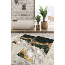 Viyana Home Dijital Baskılı Kaymaz Tabanlı Yıkanabilir 2'li Set Banya Halısı Klozet Takımı Paspas VHKZ-HT-321