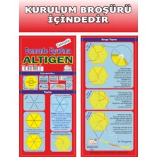 Gülen Uçurtma / D-Monte Naylon Altıgen Uçurtma Yapım Seti - Plastik Çıtalı (Orta Boy)