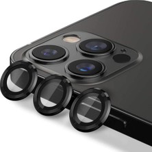 Bzontech Apple iPhone 12 Pro Mercek Lens Kamera Koruyucu Siyah