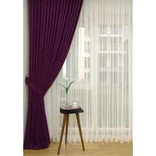 Evdepo Home Taç Renkli Petek Kadife Dokulu Fon Perde, 1/3 Sık Pile, 50  x  270  cm