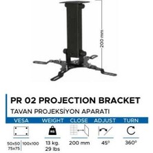 Vontech Pr-02 20CM Projeksiyon Tavan Askı Aparatı