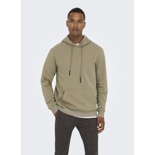 Only & Sons Açik Kahve Erkek Sweat Shirt Onsceres Hoodie Sweat Noos