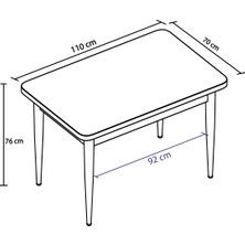 Rovena Lera Beyaz Mermer Desen 70x110 cm Mdf Yemek Masası Takımı 4 Sandalyeli