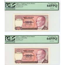 Urlanumis 2X100 Lira 1983 (Nd 1989) Beyaz ve Sarı * Takım Pcgs 64 Ppq Unc Çil