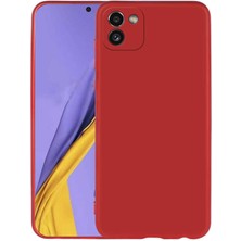 Case 4U Galaxy A03 Kılıf Klasik Mat Renkli Yumuşak Premier Silikon Kırmızı